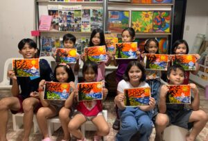 Kids showing their work